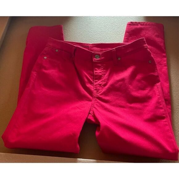 Talbots Slim Ankle Curvy Red Jeans Pants Size 8 Preppy Flawless Five Pocket - Picture 4 of 4